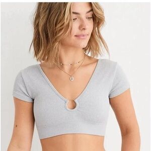 Light Grey Aerie crop top Size M.